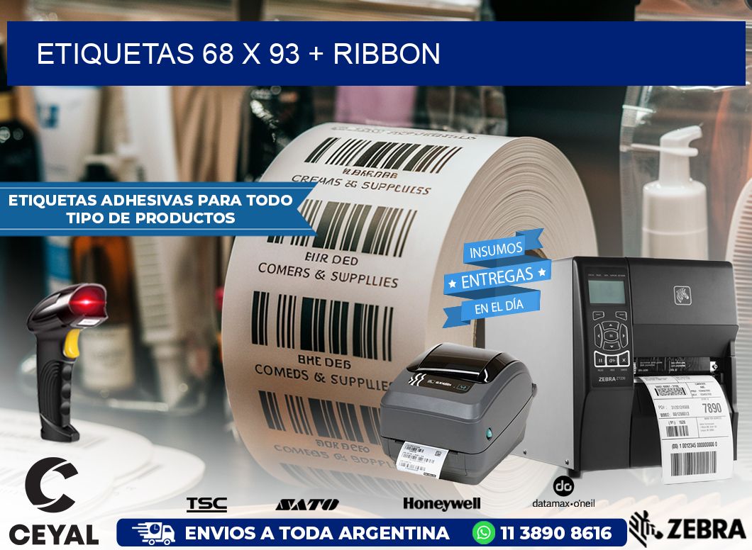 ETIQUETAS 68 x 93 + RIBBON