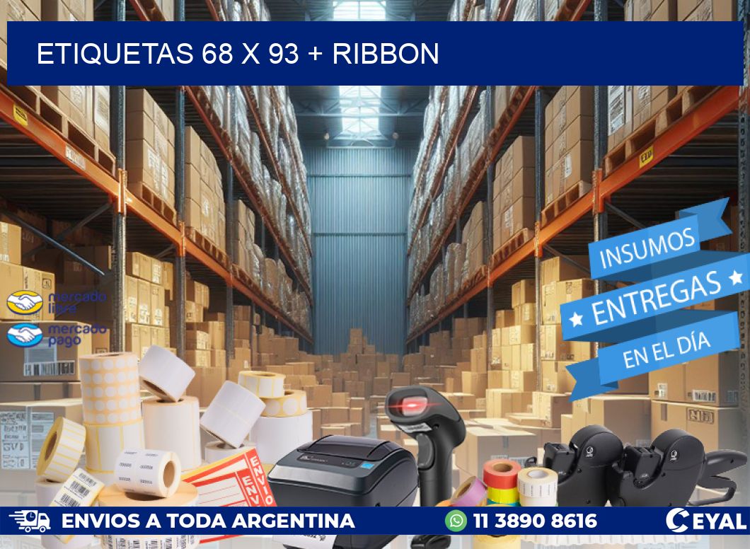 ETIQUETAS 68 x 93 + RIBBON