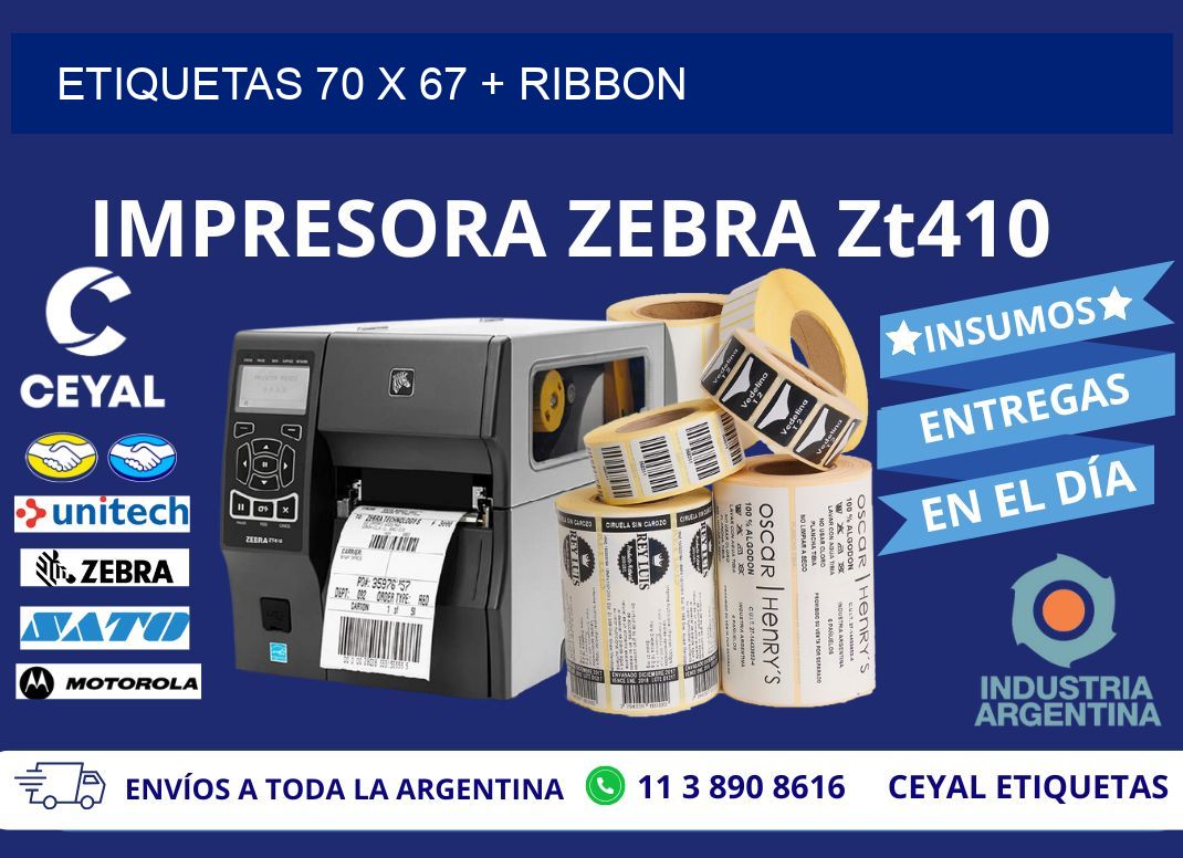 ETIQUETAS 70 x 67 + RIBBON