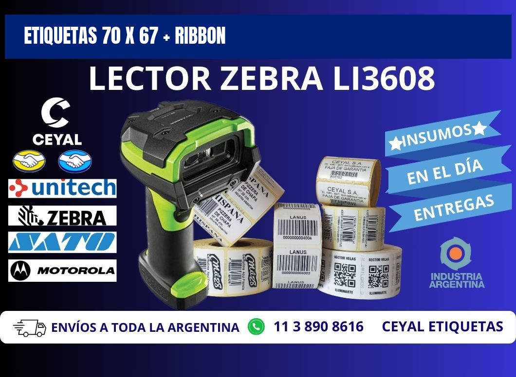 ETIQUETAS 70 x 67 + RIBBON