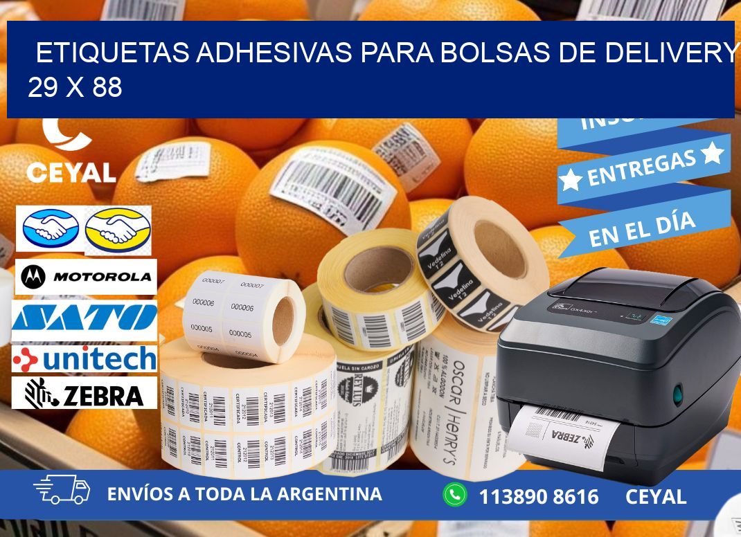 ETIQUETAS ADHESIVAS PARA BOLSAS DE DELIVERY 29 x 88
