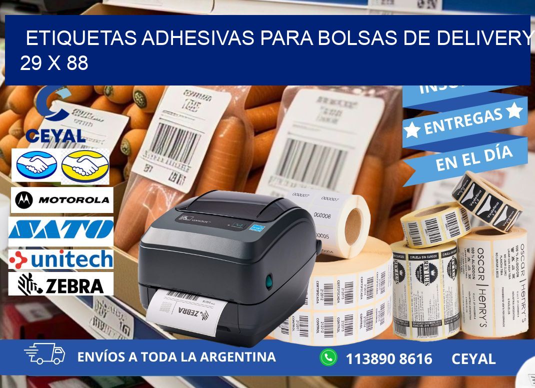 ETIQUETAS ADHESIVAS PARA BOLSAS DE DELIVERY 29 x 88