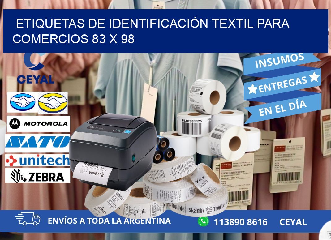 ETIQUETAS DE IDENTIFICACIÓN TEXTIL PARA COMERCIOS 83 x 98