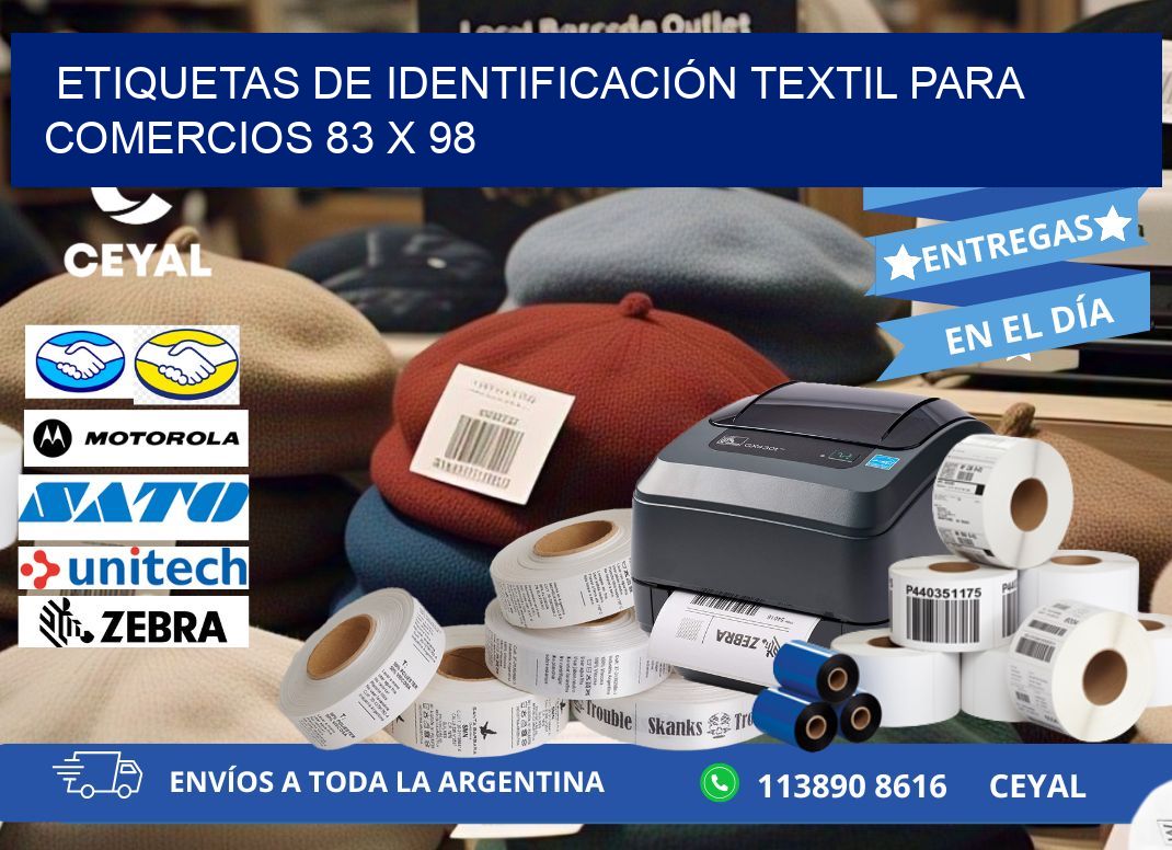 ETIQUETAS DE IDENTIFICACIÓN TEXTIL PARA COMERCIOS 83 x 98
