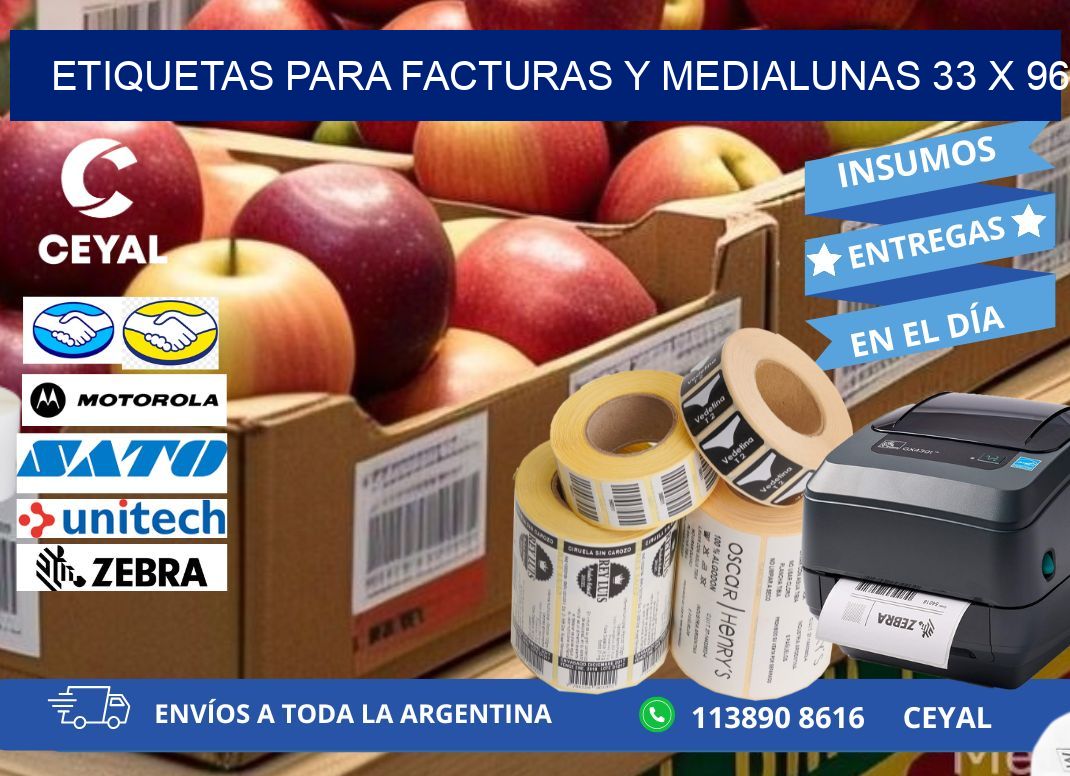 ETIQUETAS PARA FACTURAS Y MEDIALUNAS 33 x 96