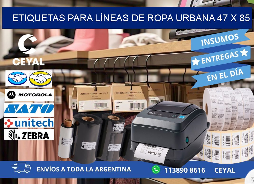 ETIQUETAS PARA LÍNEAS DE ROPA URBANA 47 x 85