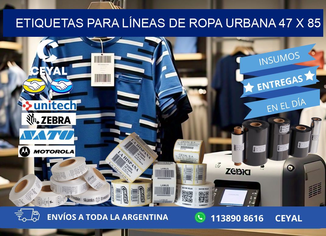 ETIQUETAS PARA LÍNEAS DE ROPA URBANA 47 x 85