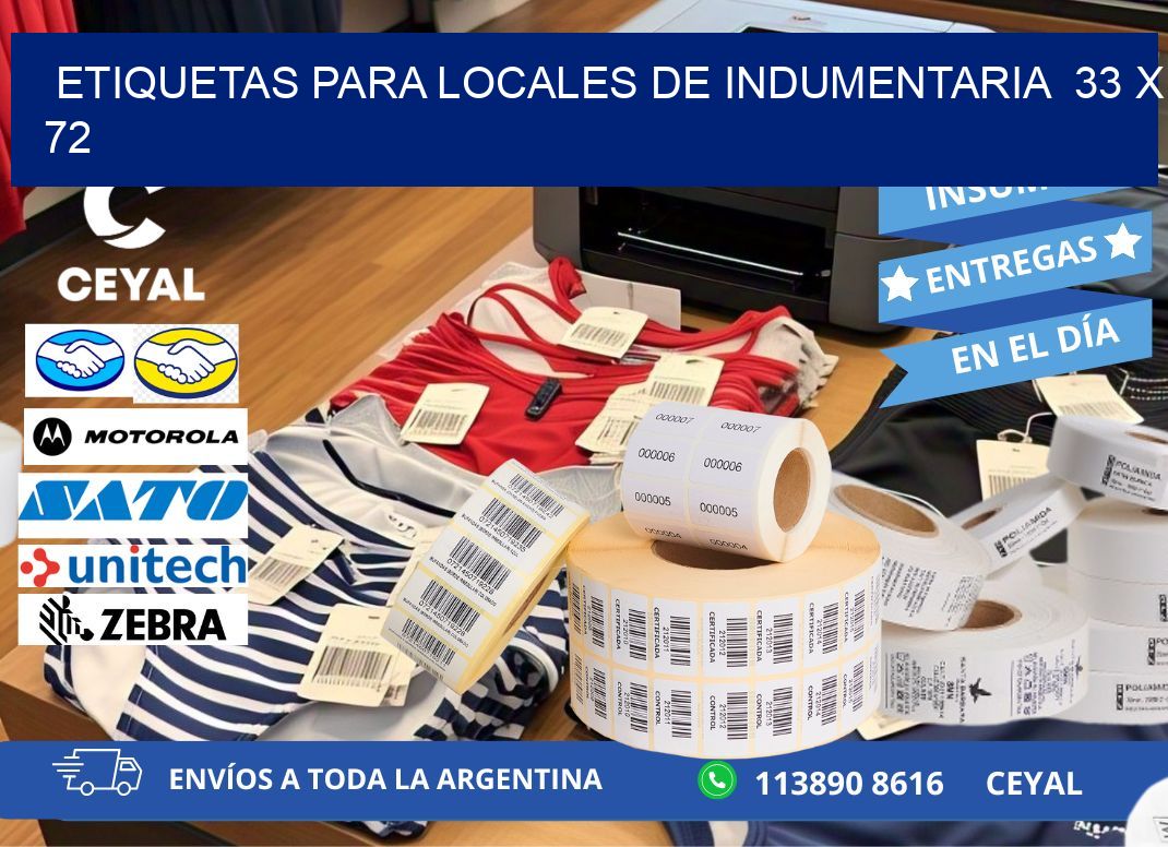 ETIQUETAS PARA LOCALES DE INDUMENTARIA  33 x 72