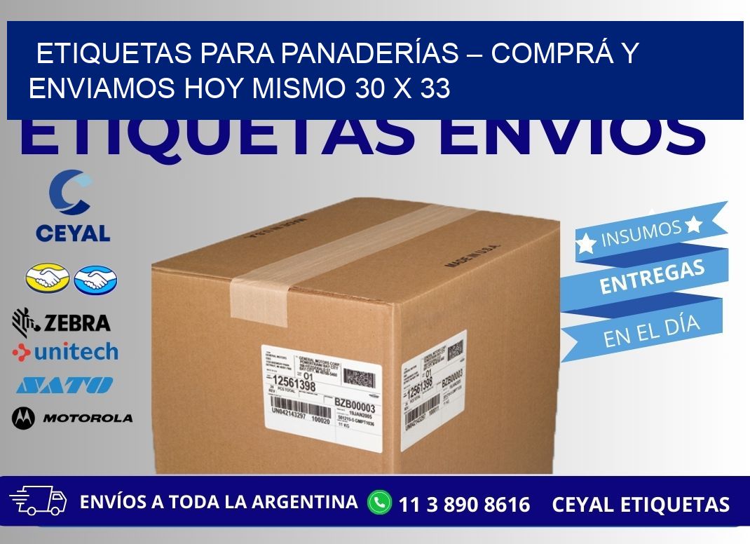 ETIQUETAS PARA PANADERÍAS – COMPRÁ Y ENVIAMOS HOY MISMO 30 x 33