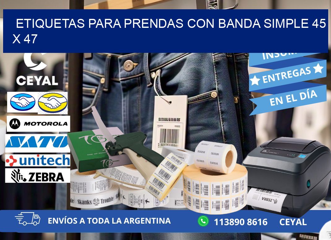 ETIQUETAS PARA PRENDAS CON BANDA SIMPLE 45 x 47