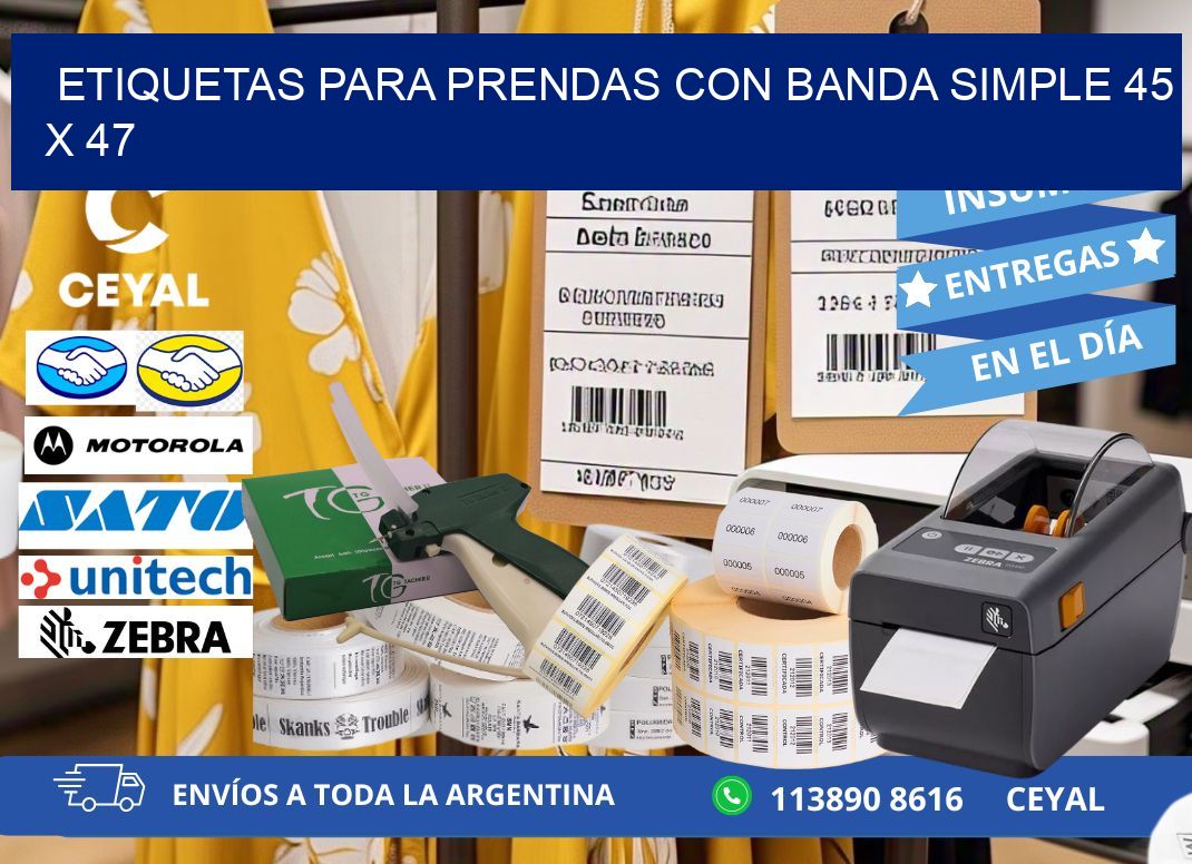 ETIQUETAS PARA PRENDAS CON BANDA SIMPLE 45 x 47