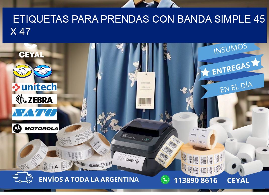 ETIQUETAS PARA PRENDAS CON BANDA SIMPLE 45 x 47