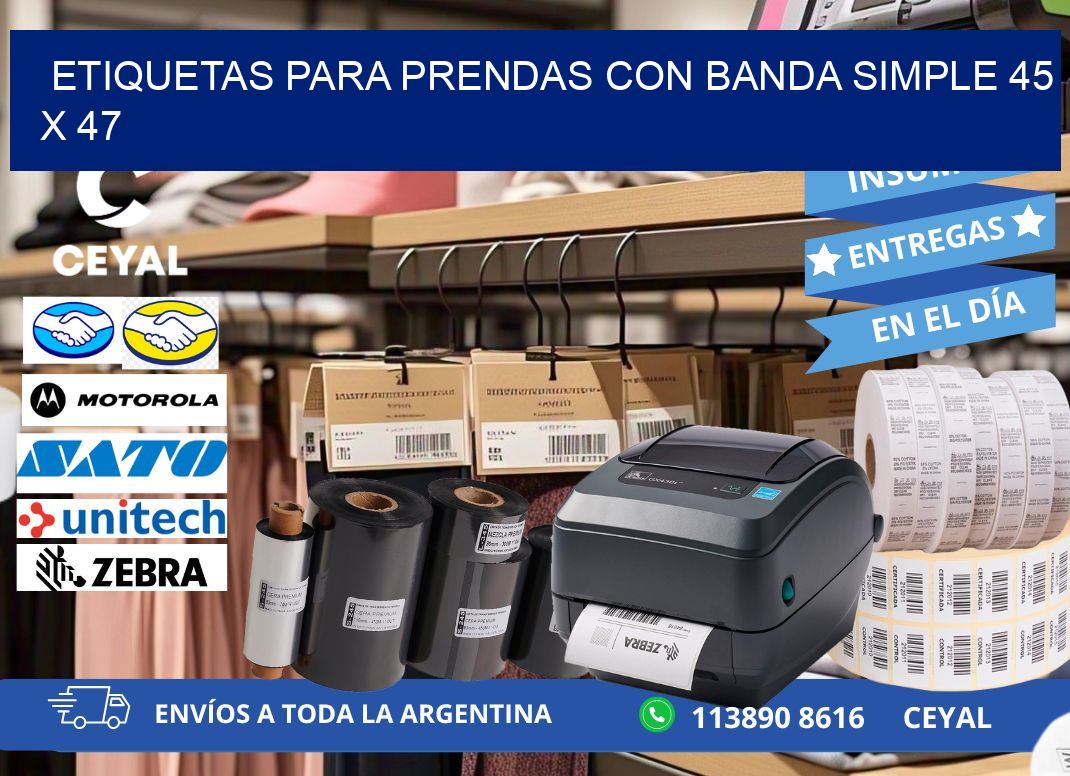 ETIQUETAS PARA PRENDAS CON BANDA SIMPLE 45 x 47