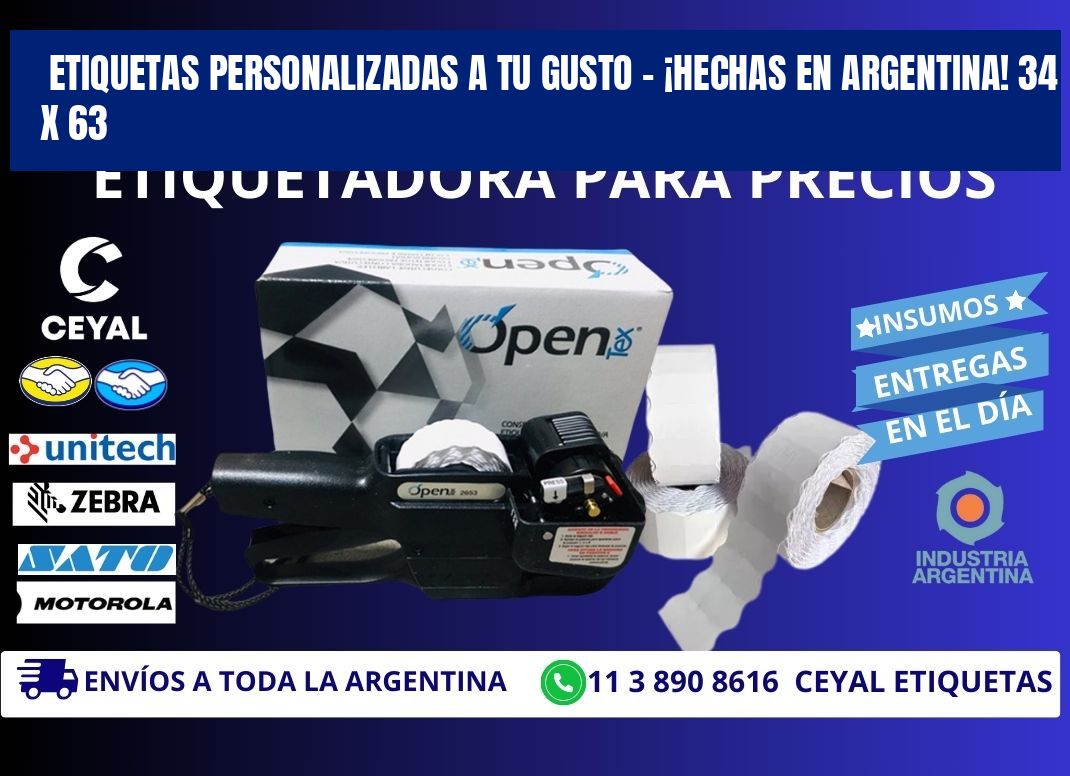 ETIQUETAS PERSONALIZADAS A TU GUSTO – ¡HECHAS EN ARGENTINA! 34 x 63