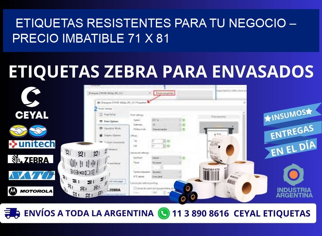 ETIQUETAS RESISTENTES PARA TU NEGOCIO – PRECIO IMBATIBLE 71 x 81