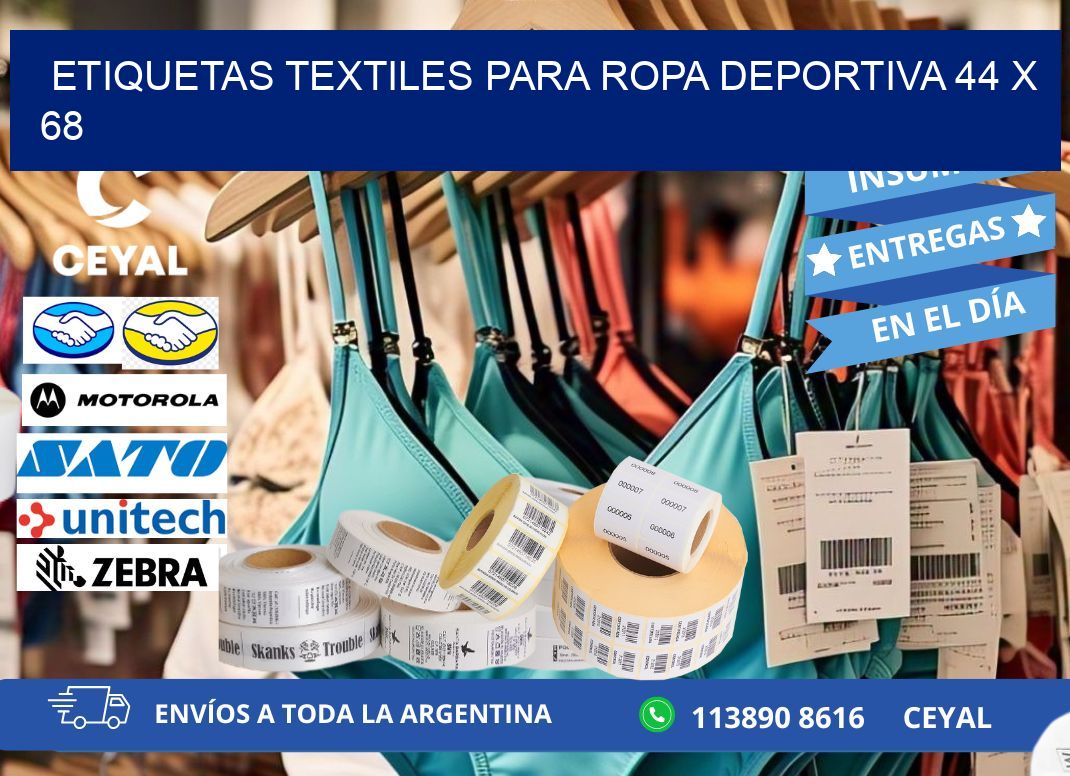 ETIQUETAS TEXTILES PARA ROPA DEPORTIVA 44 x 68