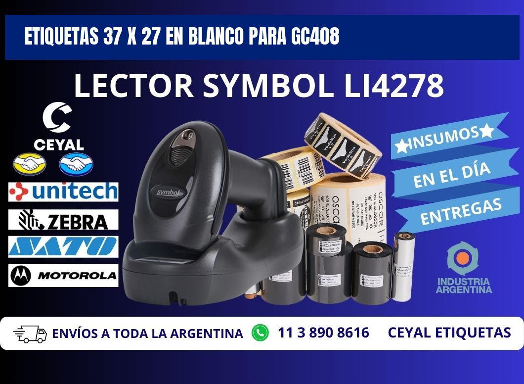Etiquetas 37 x 27 en blanco para gc408
