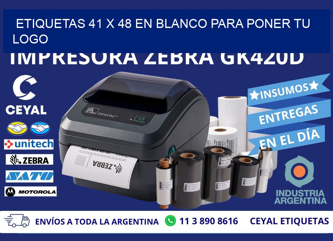 Etiquetas 41 x 48 en blanco para poner tu logo
