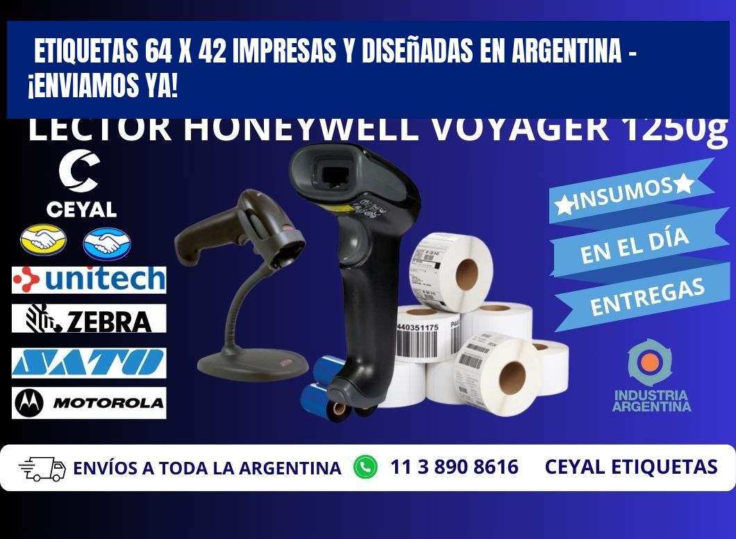 Etiquetas 64 x 42 Impresas y Diseñadas en Argentina – ¡Enviamos Ya!
