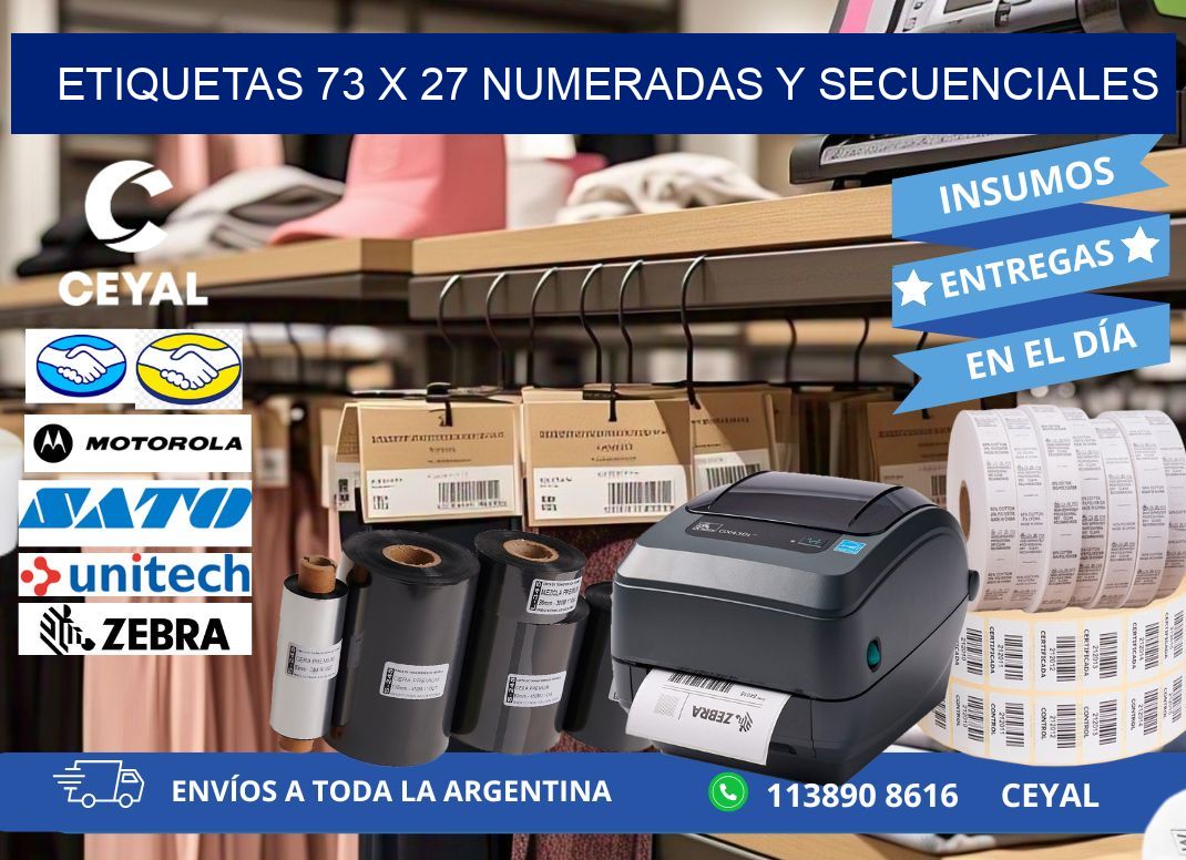 Etiquetas 73 x 27 Numeradas y Secuenciales