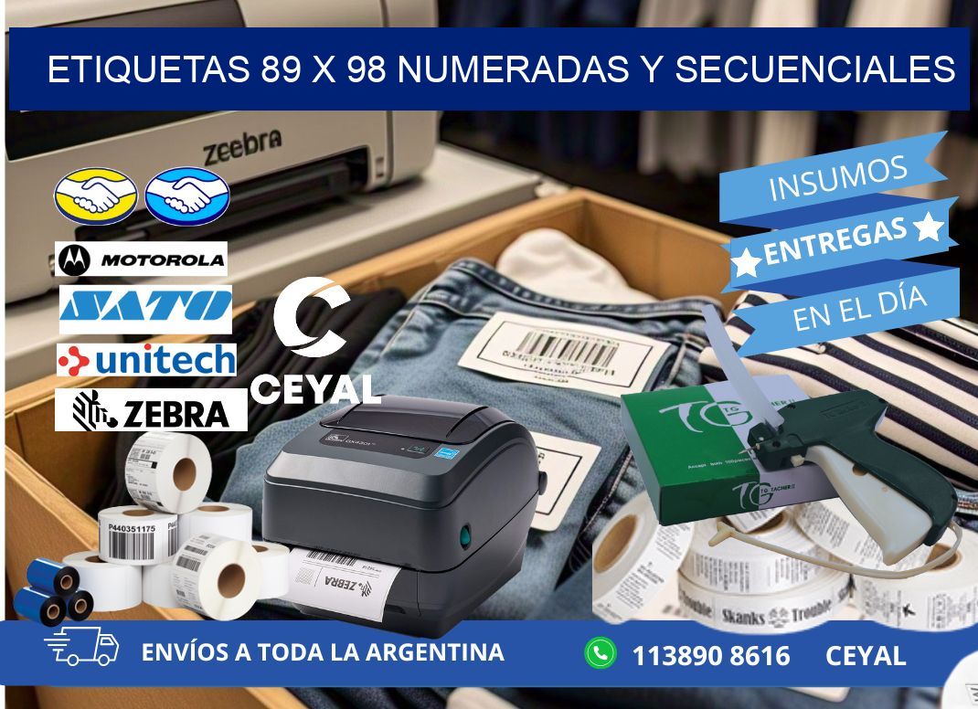 Etiquetas 89 x 98 Numeradas y Secuenciales
