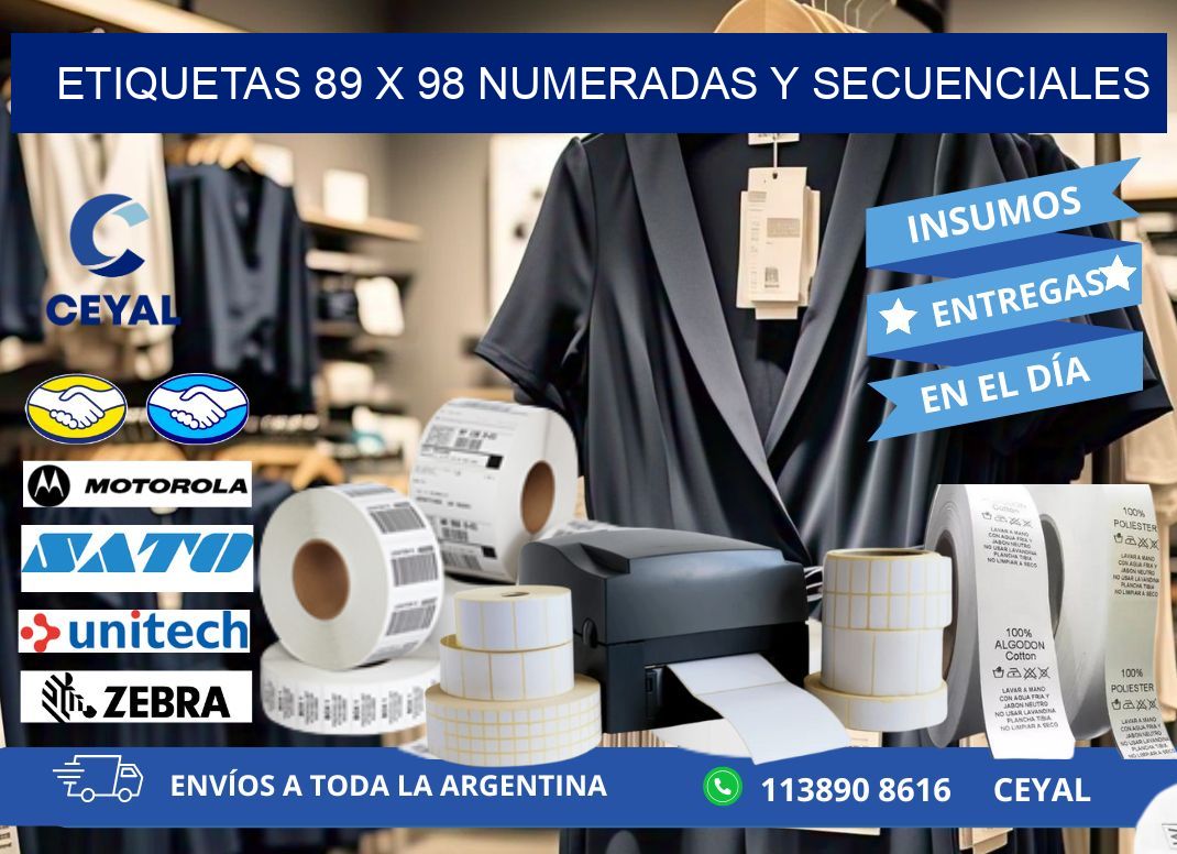 Etiquetas 89 x 98 Numeradas y Secuenciales