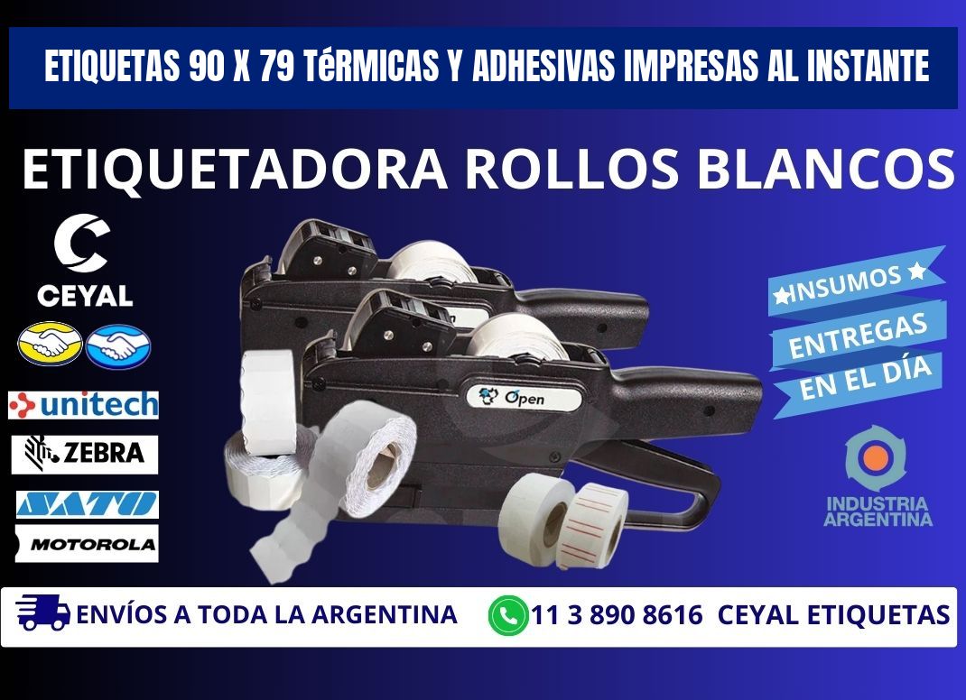 Etiquetas 90 x 79 Térmicas y Adhesivas Impresas al Instante