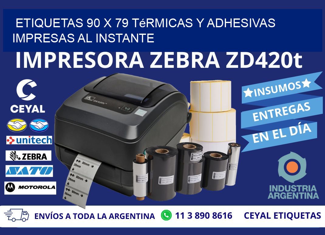 Etiquetas 90 x 79 Térmicas y Adhesivas Impresas al Instante