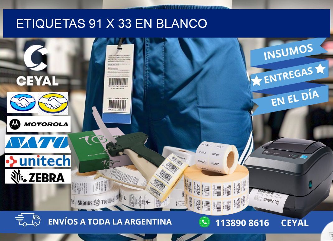 Etiquetas 91 x 33 en blanco