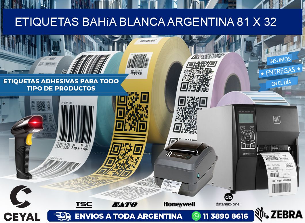 Etiquetas Bahía Blanca Argentina 81 x 32