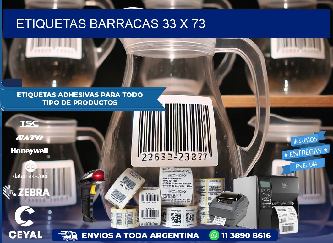 Etiquetas Barracas 33 x 73