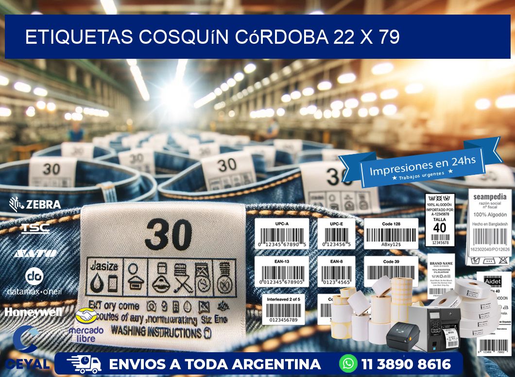 Etiquetas Cosquín Córdoba 22 x 79
