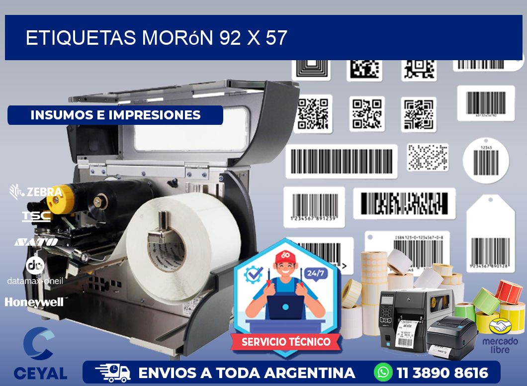 Etiquetas Morón 92 x 57