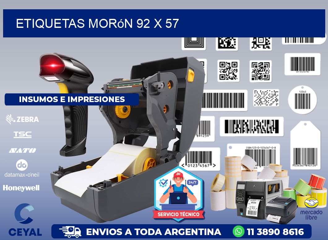 Etiquetas Morón 92 x 57