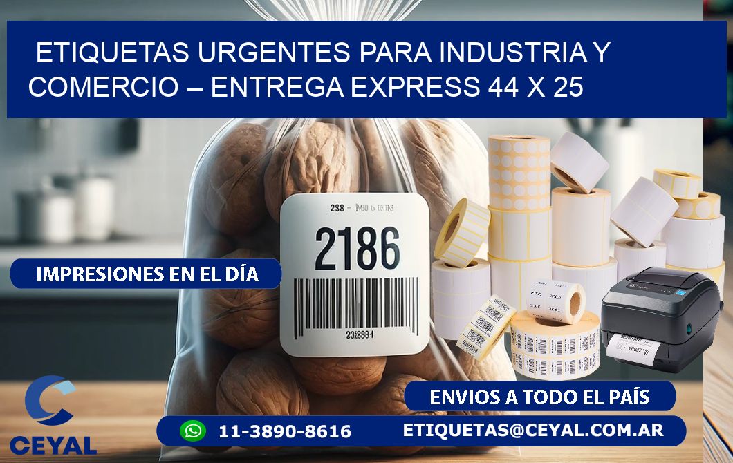 Etiquetas Urgentes para Industria y Comercio – Entrega Express 44 x 25