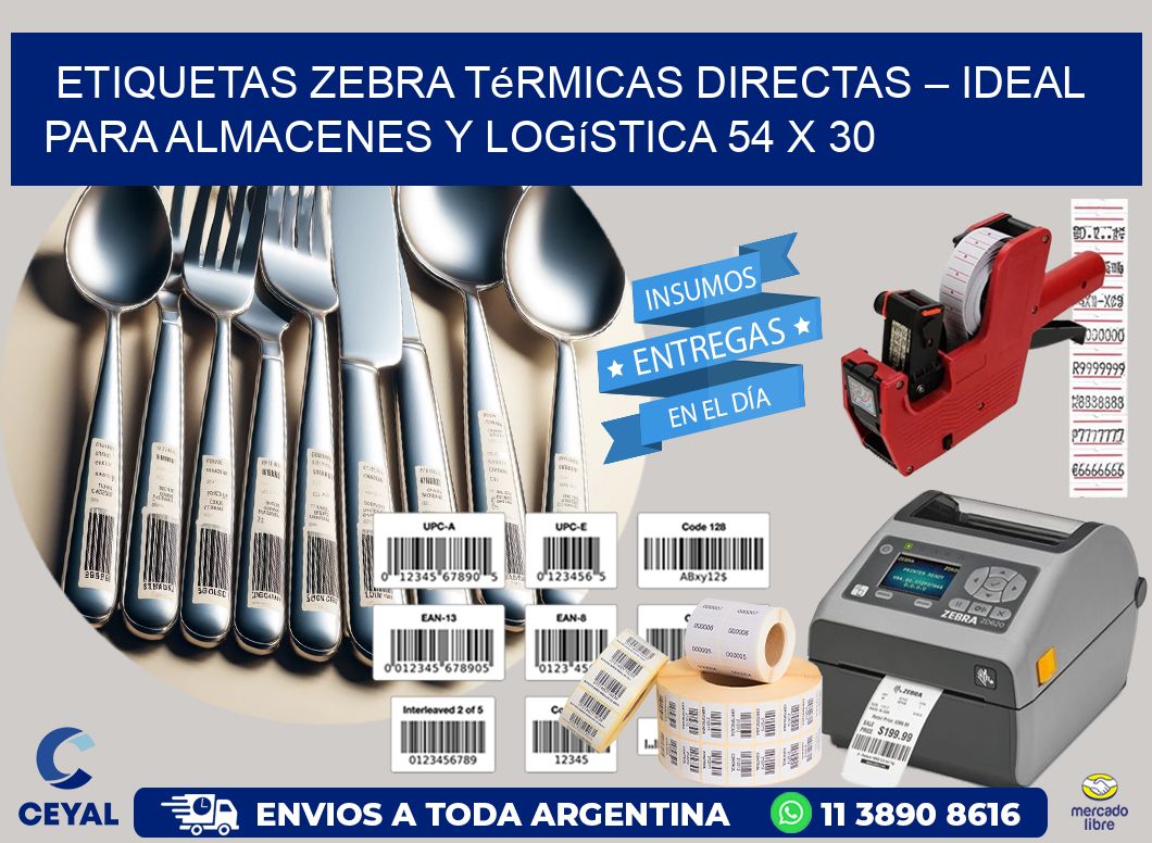 Etiquetas Zebra Térmicas Directas – Ideal para Almacenes y Logística 54 x 30