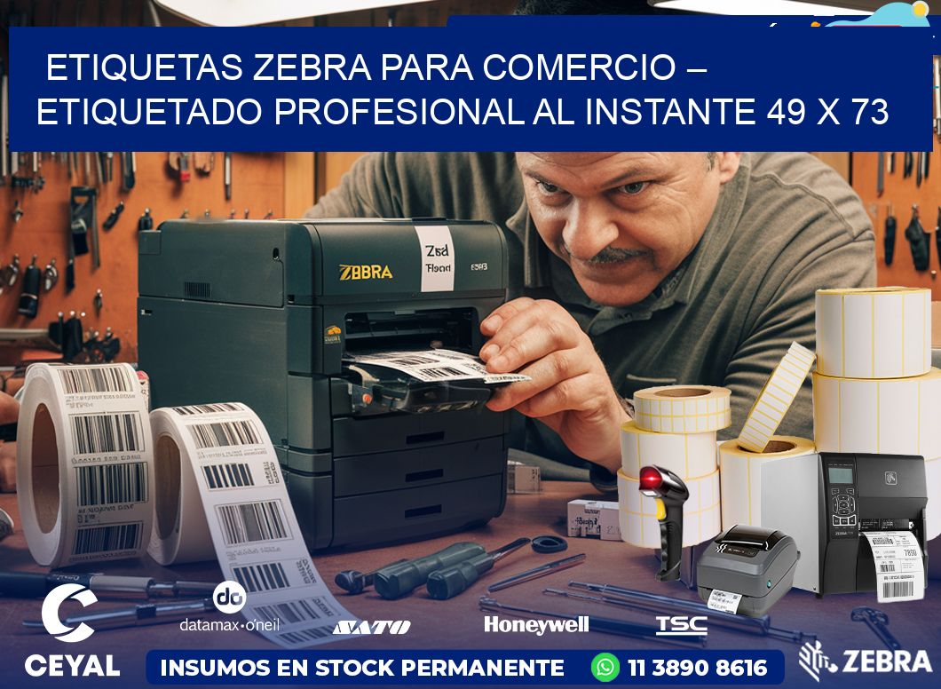Etiquetas Zebra para Comercio – Etiquetado Profesional al Instante 49 x 73