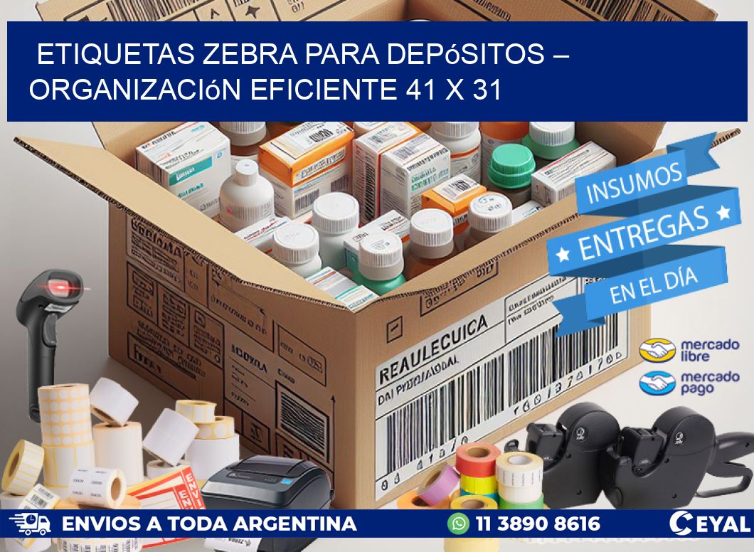 Etiquetas Zebra para Depósitos – Organización Eficiente 41 x 31