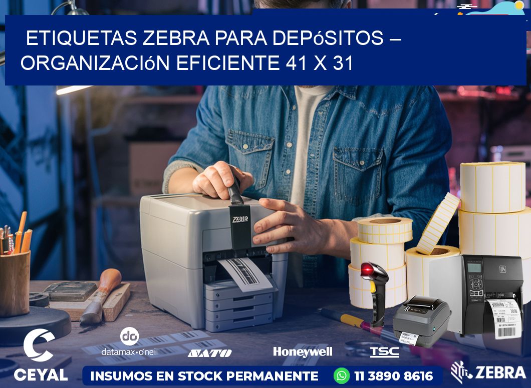 Etiquetas Zebra para Depósitos – Organización Eficiente 41 x 31