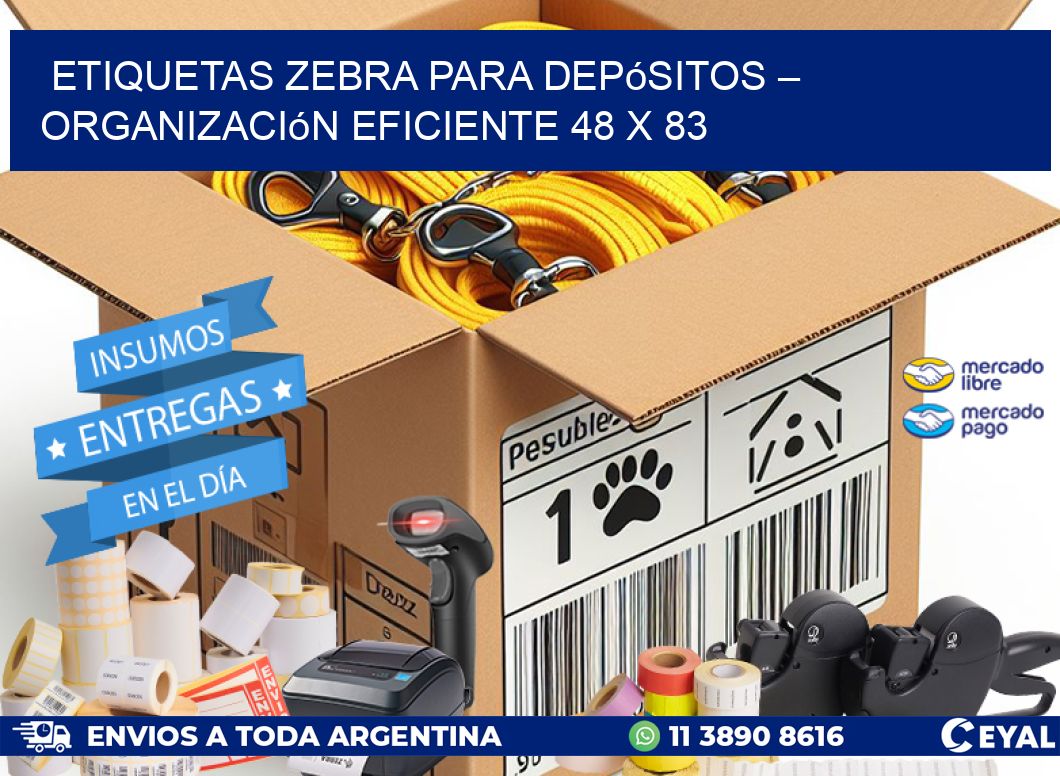 Etiquetas Zebra para Depósitos – Organización Eficiente 48 x 83