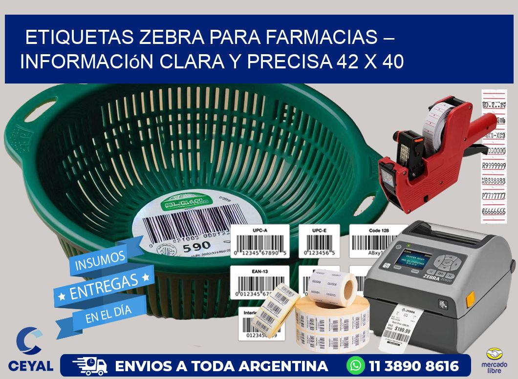 Etiquetas Zebra para Farmacias – Información Clara y Precisa 42 x 40