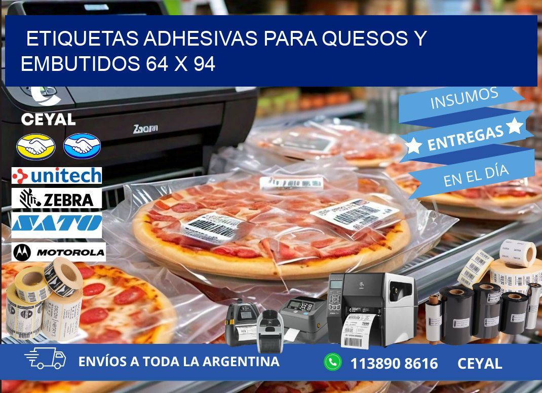 Etiquetas adhesivas para quesos y embutidos 64 x 94