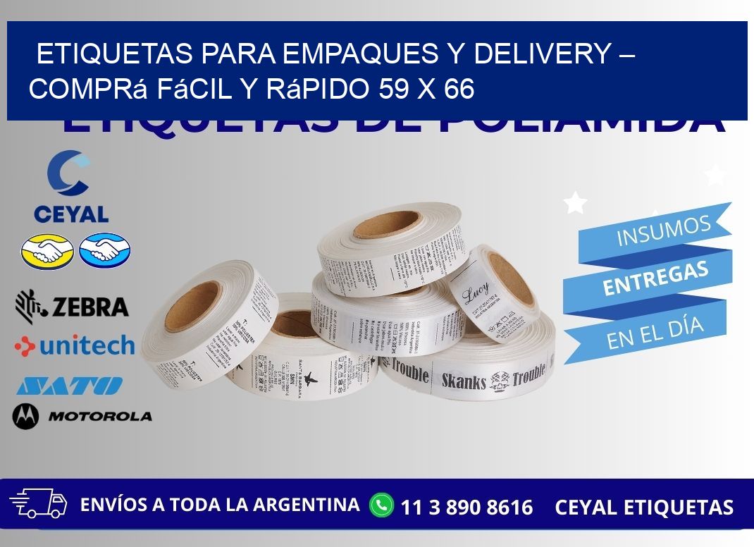 Etiquetas para Empaques y Delivery – Comprá Fácil y Rápido 59 x 66