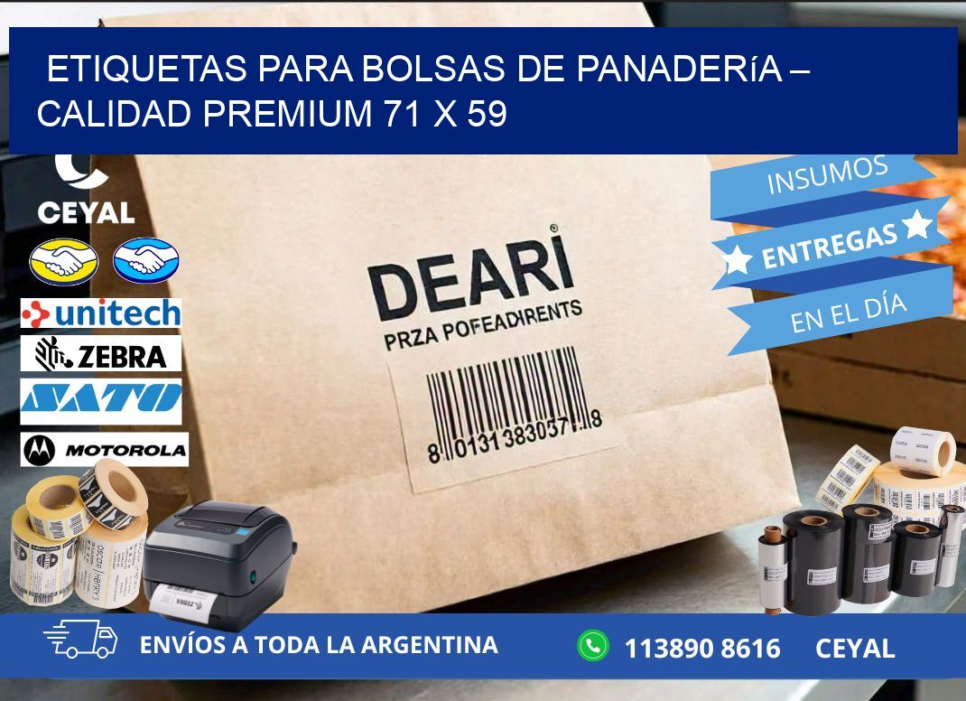 Etiquetas para bolsas de panadería – Calidad premium 71 x 59