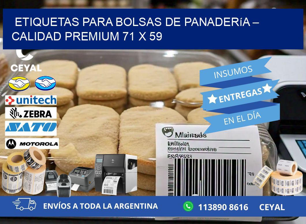 Etiquetas para bolsas de panadería – Calidad premium 71 x 59