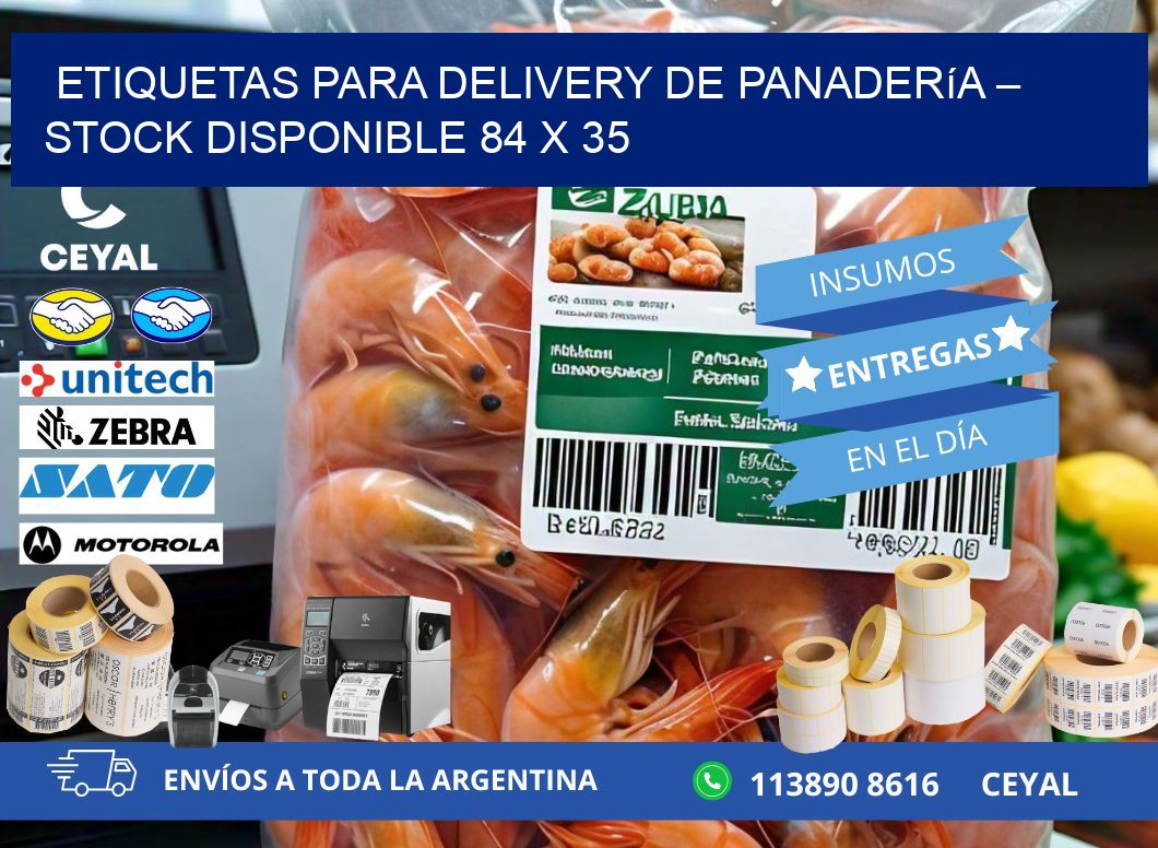 Etiquetas para delivery de panadería – Stock disponible 84 x 35