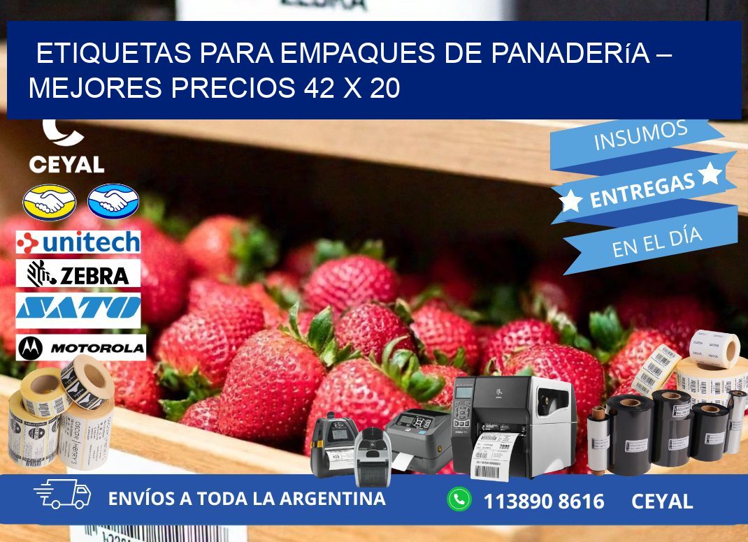 Etiquetas para empaques de panadería – Mejores precios 42 x 20