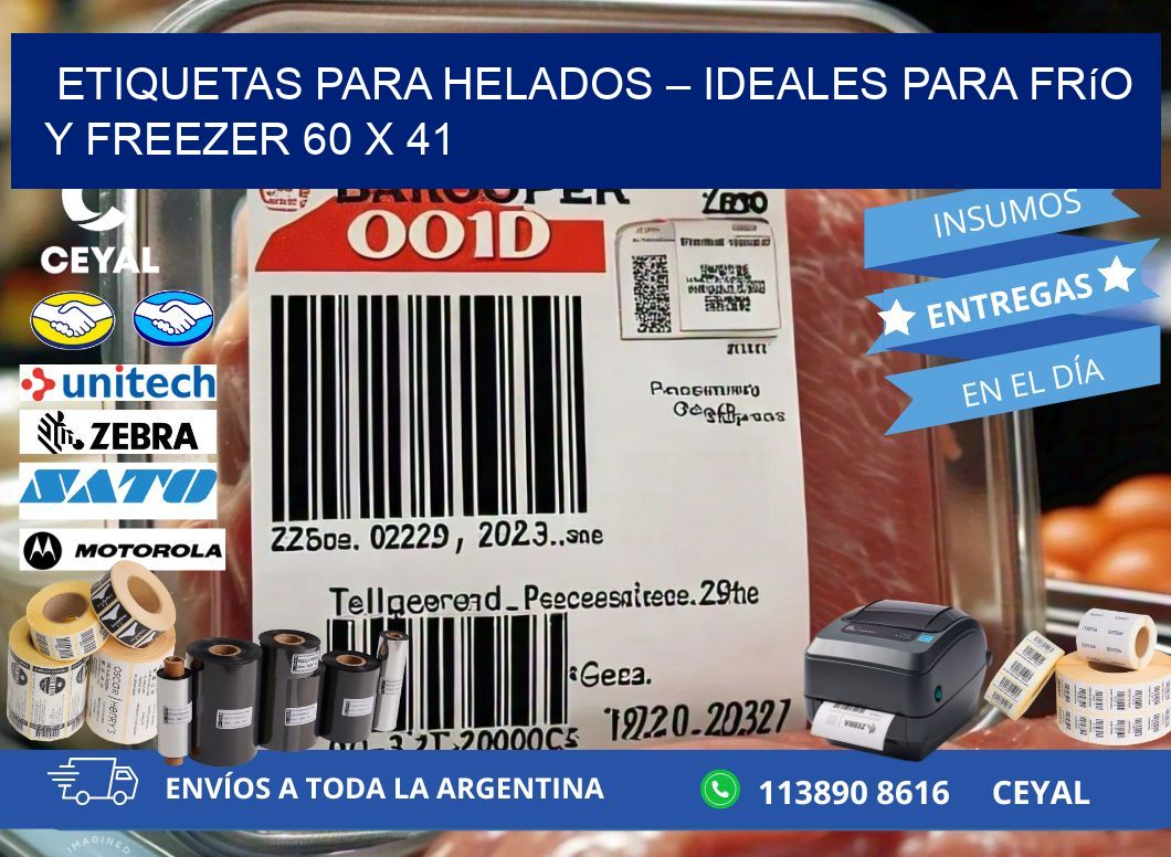 Etiquetas para helados – Ideales para frío y freezer 60 x 41