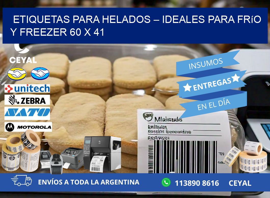 Etiquetas para helados – Ideales para frío y freezer 60 x 41