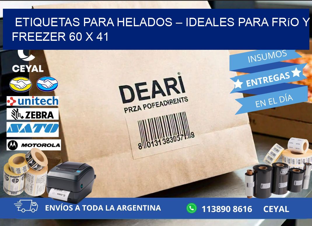 Etiquetas para helados – Ideales para frío y freezer 60 x 41
